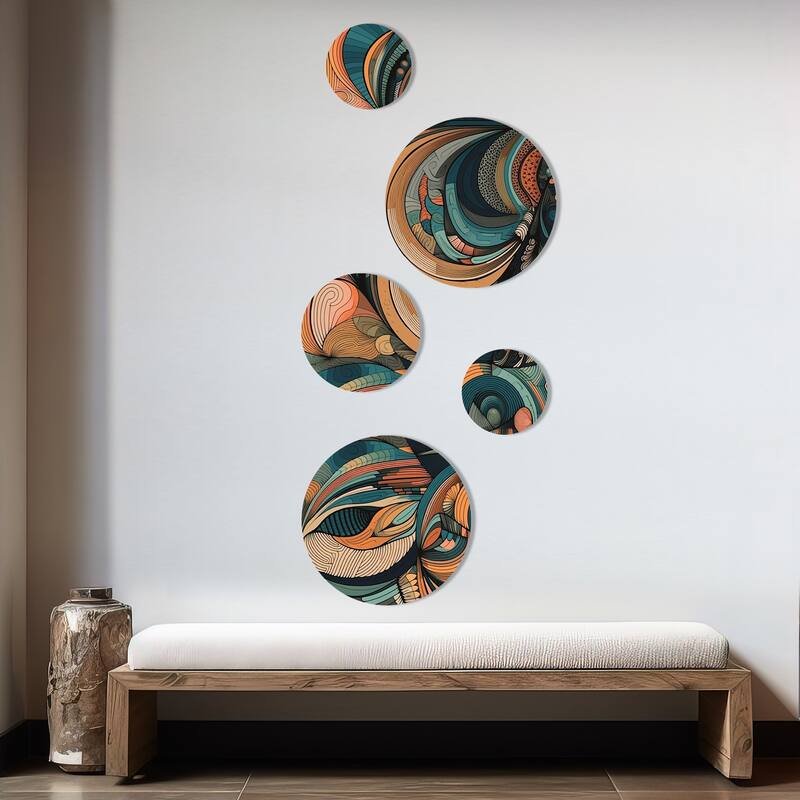 Designart "Pastel Color Boho Artwork III" Minimalism Metal Wall Art